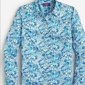 𝅺j.crew Slim shirt Liberty Elysian blue floral 4